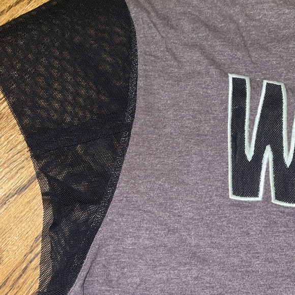 Free People “WILD” Black Mesh Gray Graphic Top - Picture 11 of 13